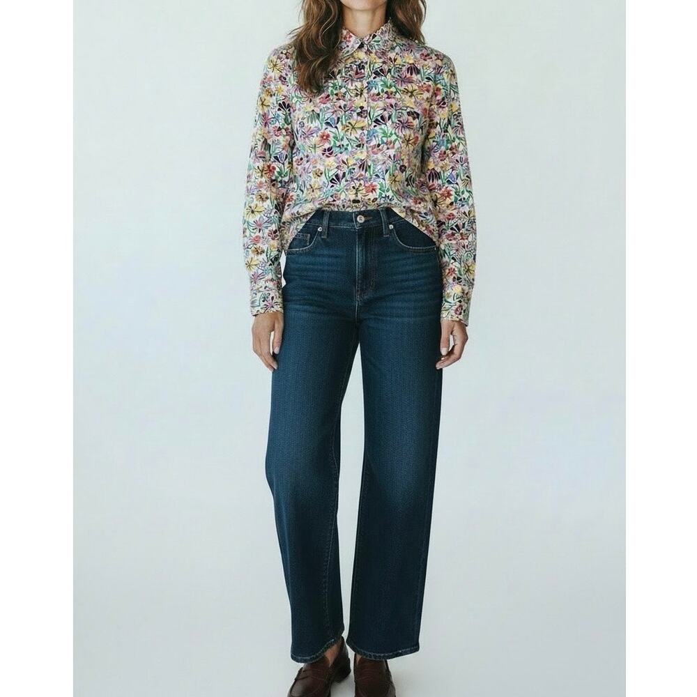 Boden Sz 12R Allover Floral Printed Button Down Shirt Cotton Relaxed Fit